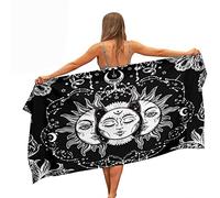 Ulticool Sun Moon Zodiac Tarot Bohemian Towel Microfibre Travel Towel Quick Drying Bath Towel 160 x 80 cm for Travel Fitness Gym Sports Microfibre Beach Towel