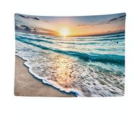 Ulticool - Sea Waves Beach Nature - Tapestry - 200x150 cm - Large Tapestry - Poster Decoration - Decoration - Wallpaper - Canvas - Painting - Accessories Room Divider - Blue