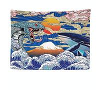 Ulticool - Slang Whale Art Art Japan - Wall Tapestry - 200x150cm - Large Tapestry - Poster - Canvas Dress - Accessories for Bedroom Living Room Children's Room