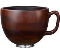 ULTICOR Premium Walnut Wood Mixing Bowl with Handle - Compatible with KitchenAid Mixer Bowl 4.5 & 5 QT Tilt-Head (K45, KSM75, KSM150 Series) - 5 Quart Wooden Bowl w/Stainless Steel Locking Base