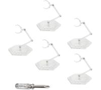 Ultifore Action Figure Assembly Display Stand, Adjustable Doll Stand Display Holder with Hexagonal Base Transparent and Lightweight Action Figure Stands With a Screwdriver-5pcs