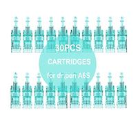 Ultima A6S Microneedling Dema Pen Cartridge Needle - 30 PCS - Bayonet Slot Disposable Replacement Parts,Round Nano