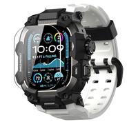 ULTIMAL Rugged Case with Band for Apple Watch 49mm,Compatible with Apple Watch Ultra 3/2/1, Military Grade Shockproof Bumper Cover for iWatch Tactical Band Men (49mm,White)