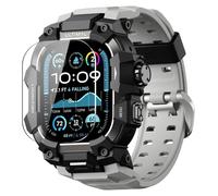 ULTIMAL Rugged Case with Band for Apple Watch 49mm,Compatible with Apple Watch Ultra 3/2/1, Military Grade Shockproof Bumper Cover for iWatch Tactical Band Men (49mm,Grey)