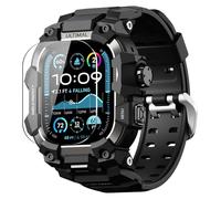 ULTIMAL Rugged Case with Band for Apple Watch 49mm, Compatible with Apple Watch Ultra 3/2/1, Military Grade Shockproof Bumper Cover for iWatch Tactical Band Men (49mm, Black)