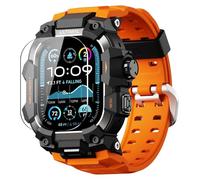 ULTIMAL Rugged Case with Band for Apple Watch Band 45mm,Compatible with Apple Watch Series 9/8/7 45mm Men,Military Grade Shockproof Bumper Cover for iWatch Tactical Band Men (45mm,Orange)