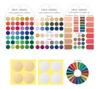 Ultimate 12 Season Personal Color Palette Cards Set,3 Pack Portable Color Template Guide for Clothes & Makeup with Bonus Color Analysis Guide and Bead Ball Chains(True Spring)
