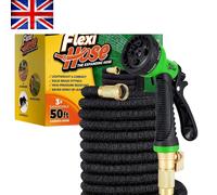 Flexi Hose Upgraded Expandable Garden Hose, Extra Strength, 3/4" Solid Brass Fittings - The Ultimate No-Kink Flexible Water Hose, 8 Function Spray I