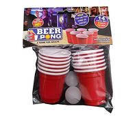 Ultimate 18+ Party Essential Mini Beer Pong Set (1 Set) - 12 60ml Red Cups & 2 White Balls - Perfect for Adult Parties