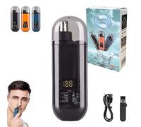 Ultimate 2-in-1 Nose Hair Trimmer - for Effortless, Portable Nose Hair Trimmer Rechargeable, Waterproof & Washable, Groom with Precision, All-Day Comfort, with LED Display (Black)