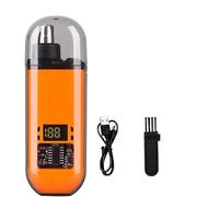 Ultimate 2-in-1 Nose Hair Trimmer, for Effortless,Rechargeable Portable, with Digital Display, for Men Women for Noses, Ear and Eyebrow (Orange)