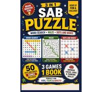 Ultimate 3-in-1 Puzzle Book for All Ages: Word Search with Answers, Mazes & 50 Dots and Boxes Games | 116 Pages of Fun Brain Challenges | Colorful ... Simple, Fun & Addictive Puzzle Collection