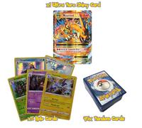 Ultimate 50 Card Bundle - Guaranteed 5 Holos + 1 Ultra Rare Shiny Card (EX, GX, V, VMAX, or Full Art) Plus Trading Shack UK Card Compatible with Pokemon TCG