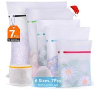 Ultimate 7 Pack 6 Size Mesh Laundry Bags Set for Delicates with AUTO-Lock Zipper, Lingerie Bags for Washing Delicates, Laundry Bags Mesh Wash Bags, Delicates Laundry Bag for Jeans,Blouse,Stocking,Bra