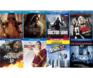 Ultimate Action & Adventure 8-Movie 3D Blu-ray Collection: Hobbit Desolation of Smaug/An Unexpected Journey/Battle of the Five Armies/ Hercules/ Shazam/ Sin City / Wonder Woman/ Paranormal Activity