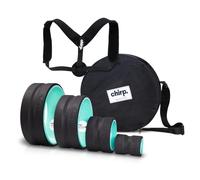 Ultimate Back + Neck Bundle, 4-Pack Chirp Wheel, Carrying Case, and Upper Back Posture Corrector, Includes Focus, Deep Tissue, Firm, and Gentle Wheel Roller, Holds Up to 500 lbs.