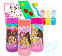 Ultimate Barbie Bathroom Set - Bundle with Shampoo, Body Wash, Bubble Bath, Bath Paint, Stickers, More | Barbie Bath and Shower Supplies Kit for Kids,