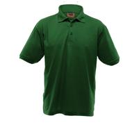 Ultimate Clothing Collection Men's UCC 50 50 Heavyweight Plain Pique Short Sleeve Polo Shirt in Bottle Green | Size: 2XL Ultimate Clothing Collection Bottle Green 2XL