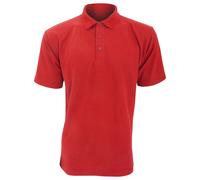 Ultimate Clothing Collection Men's UCC 50 50 Plain Pique Short Sleeve Polo Shirt in Red | Size: 4XL Ultimate Clothing Collection Red 4XL
