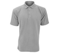 Ultimate Clothing Company Mens Short Sleeve Polo Shirts, Heather Grey, Small. UCC003