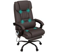 Ultimate Comfort & Style: PU Leather Massage Office Chair - 6 Vibration Points,