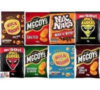 Ultimate Crisps Variety Box - .Mccoys, Space Raiders, Hula Hoops and Nik Naks, great for snacking, treats or gifting - 48 pack