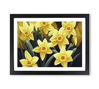 Ultimate Daffodil Flowers Framed Print | A3 Black Framed Wall Art | Ready to Hang | Modern Floral Picture | Living Room Bedroom Lounge Office