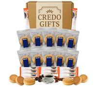 Ultimate Decaf Coffee & Shortbread Mini's Hamper - 10 Fairtrade Decaf Coffee Sachets & 10 Individually Wrapped Shortbread Packs - Biscuits Gift Set, Afternoon Snack Basket for Adults