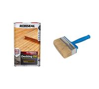 Ultimate Decking Oil 5L Dark Oak [37295] & Silverline Block Brush 115mm / 4-1/2" (394974)