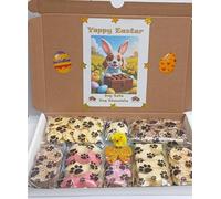 ULTIMATE DOG CHOCOLATE EASTER GIFT BOX FILLED WITH DOG SAFE MONSTER CHOCS WITH EASTER DECORATIONS AND LABELS
