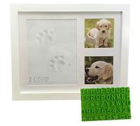 Ultimate Dog or Cat Pet Pawprint Keepsake Kit & Picture Frame - Photo Frame, Clay Mold, & Bonus Stencil Makes a Personalized Gift for Pet Lovers and Memorials