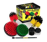 Ultimate Drillbrush Variety Kit with Long Reach Extension - Power Scrubber - Glass Cleaner - Bathroom Accessories - Shower Cleaner - Kitchen Accessories - Deck Brush - Grout Cleaner - Garden Statues