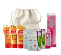 Ultimate Foot Care Kit - Exfoliating Spa Set with Peel Mask, Moisturising Mask & Pedicure Tools (Mango, One Size)