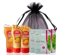 Ultimate Foot Care Kit Replenishment, Exfoliating Essentials with Foot Mask, Foot Peel Mask, Foot Spa Set, Mint Foot Lotion, Best Foot Peel, Tea Tree Foot Mask, Foot Soak Socks (Mango)