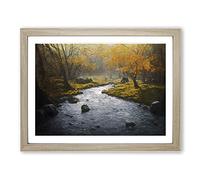 Ultimate Forest Stream Framed Print | A3 Oak Framed Wall Art | Ready to Hang | Modern Landscape Picture | Living Room Bedroom Lounge Office