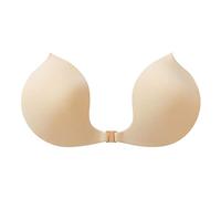 Ultimate Front Closure Sticky Bra for Women Lift Support Silicone Push Up Backless Wedding Party Dress Wear (Khaki B, One Size)