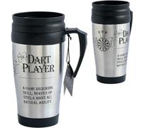 Ultimate Gift for Man 8846 Dart Player Sport Travel Mug, Silver