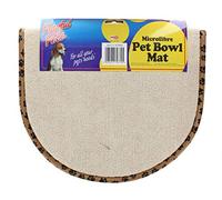 Ultimate Grey Microfibre Pet Bowl Mat - 48cm x 28cm (1 Pc.) - Quick-Drying, Super Absorbent & Mess-Free Solution for Every Pet Lover's Kitchen, Cream