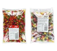 Ultimate Gummy Duo: Bulk Assortment of Chewy Treats - Jelly Beans 3kg and American Hard Gums 3kg - 1,9
