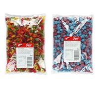Ultimate Gummy Duo: Bulk Assortment of Chewy Treats - Jelly Beans 3kg and Jelly Spogs 3kg - 9,10