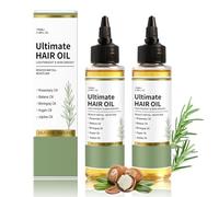 Ultimate Hair Growth Oil with Rosemary and Batana, Lightweight, Non-Greasy, Reduces Hair Fall, Boosts Hair Density, 100ml (2 Pack)
