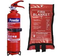 Ultimate Home & Flat Fire Safety Pack - 1kg Powder Fire Extinguisher & Fire Blanket - FireShield (1kg Powder w/ 1m x 1m Fire Blanket Only)