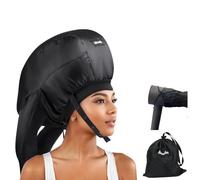 Ultimate Hooded Hair Dryer Cap, Hair Dryer Bonnet Attachment for Curly Hair, Your Ideal Hair Diffuser Solution-Large Capacity Hair Dryer Cap for Quick Styling of Curly Hair (Black)