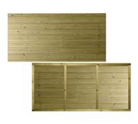 Ultimate Horizontal T&G 6x3ft (W: 6ft x H: 3ft) Capped Decorative Garden Fence Panel Fully Framed Strong Treated Interlocked Tongue & Groove Smooth Boards Width 1828mm x Height: 900mm