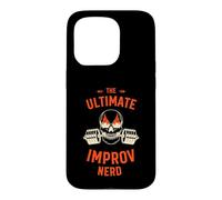 Ultimate Improv Nerd Flaming Skull Barbell Gym Workout Graph Case for iPhone 15 Pro