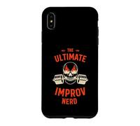 Ultimate Improv Nerd Flaming Skull Barbell Gym Workout Graph Case for iPhone XS Max
