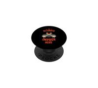 Ultimate Improv Nerd Flaming Skull Barbell Gym Workout Graph PopSockets Adhesive PopGrip