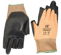 Ultimate Industrial PU300-12-OR/08 PU300-12-OR Kutlass PU Coated 3 Finger Mechanics Gloves, 1 Pair, Size 8/Medium, Black/Orange