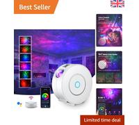 LED Alexa Star Projector Lamp Smart Night Light Kids Adults 3D Galaxy (White)