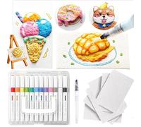 Ultimate Magic Texture Painting Kit, 3D Drawing Canvas Sponge,Puffy Popcorn DIY Painting Kit,Magic Puffy Paint Kit for Kids,Bubble Drawing Pens Art Supplies (A)